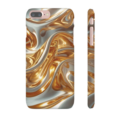 Snap Case iPhone Handyhülle – Gold Dynamic Liquid 3D Effekt