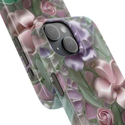Snap Case Elegante Florale iPhone Handyhülle mit 3D-Effekt