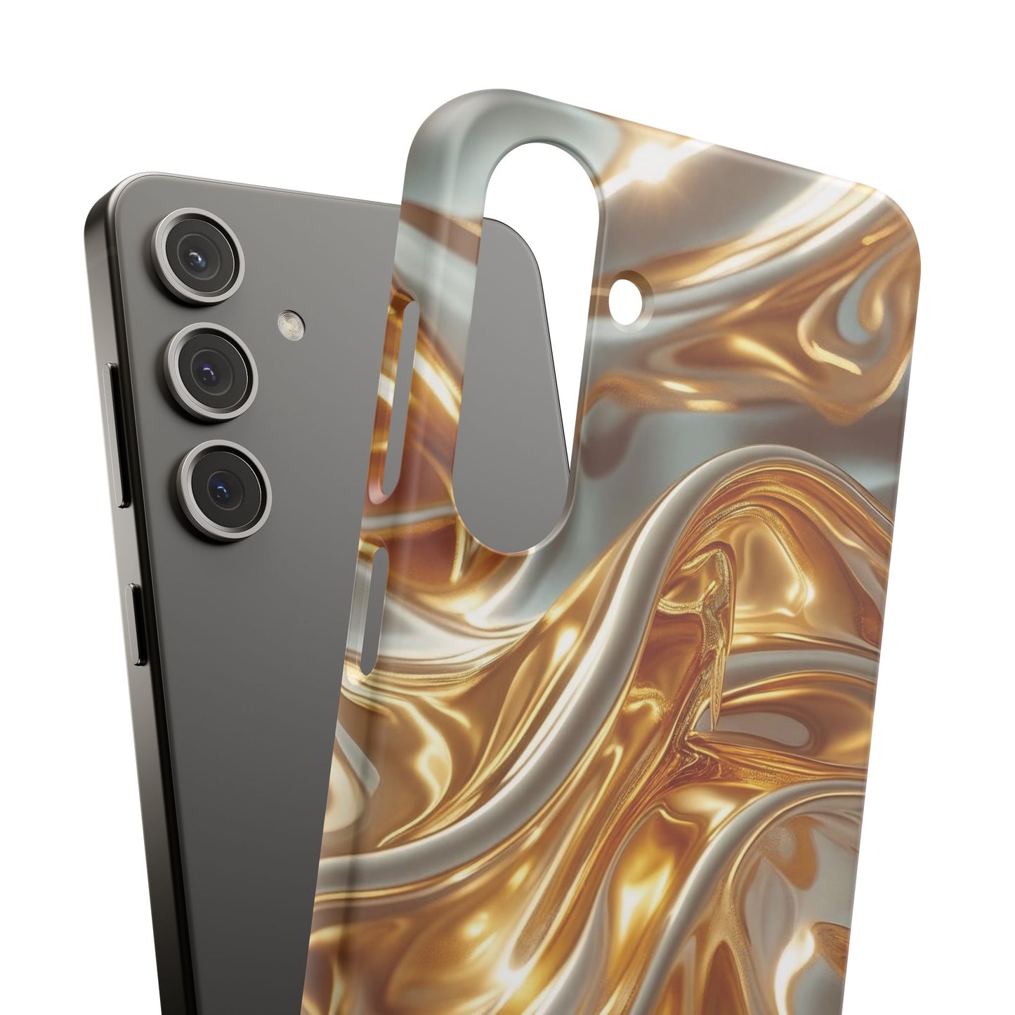 Snap Case Samsung Handyhülle – Gold Dynamic Liquid 3D Effekt