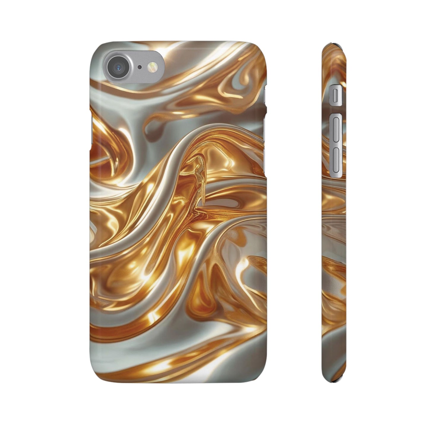 Snap Case iPhone Handyhülle – Gold Dynamic Liquid 3D Effekt