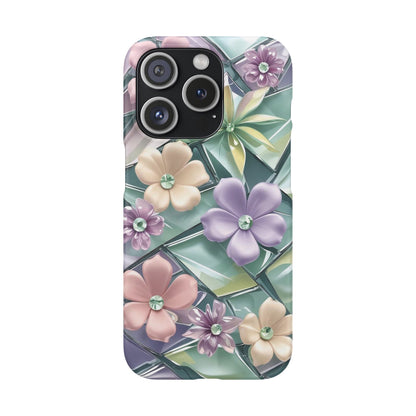 Snap Case Elegante Florale iPhone Handyhülle mit 3D-Effekt