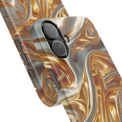 Snap Case iPhone Handyhülle – Gold Dynamic Liquid 3D Effekt