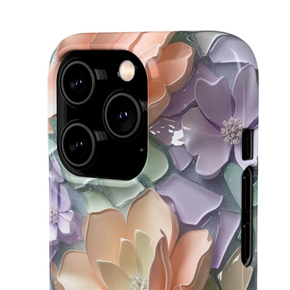 Snap Case Elegante Florale iPhone Handyhülle mit 3D-Effekt