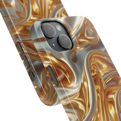 Snap Case iPhone Handyhülle – Gold Dynamic Liquid 3D Effekt