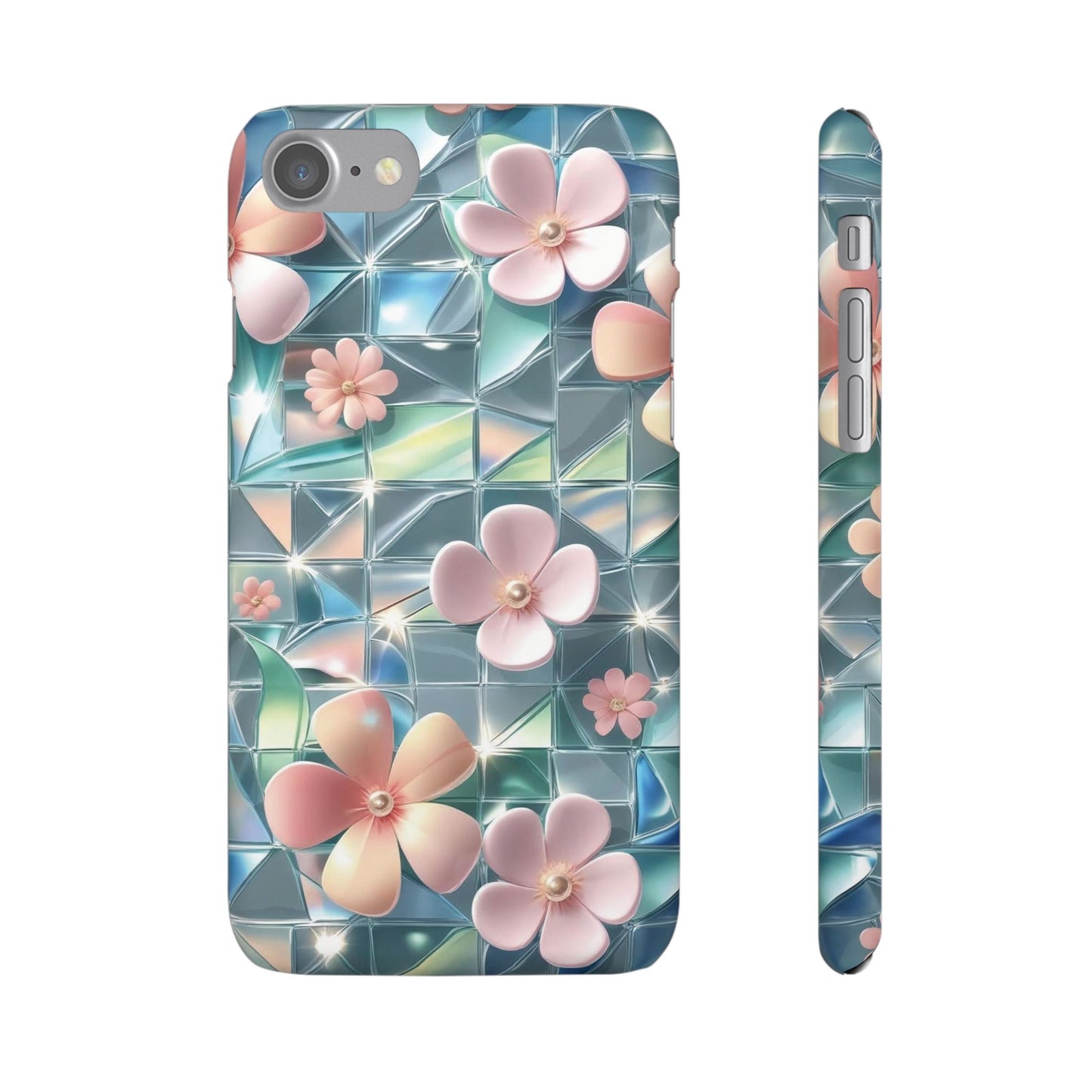 Snap Case iPhone Handyhülle mit 3D-Effekt Blumenmuster