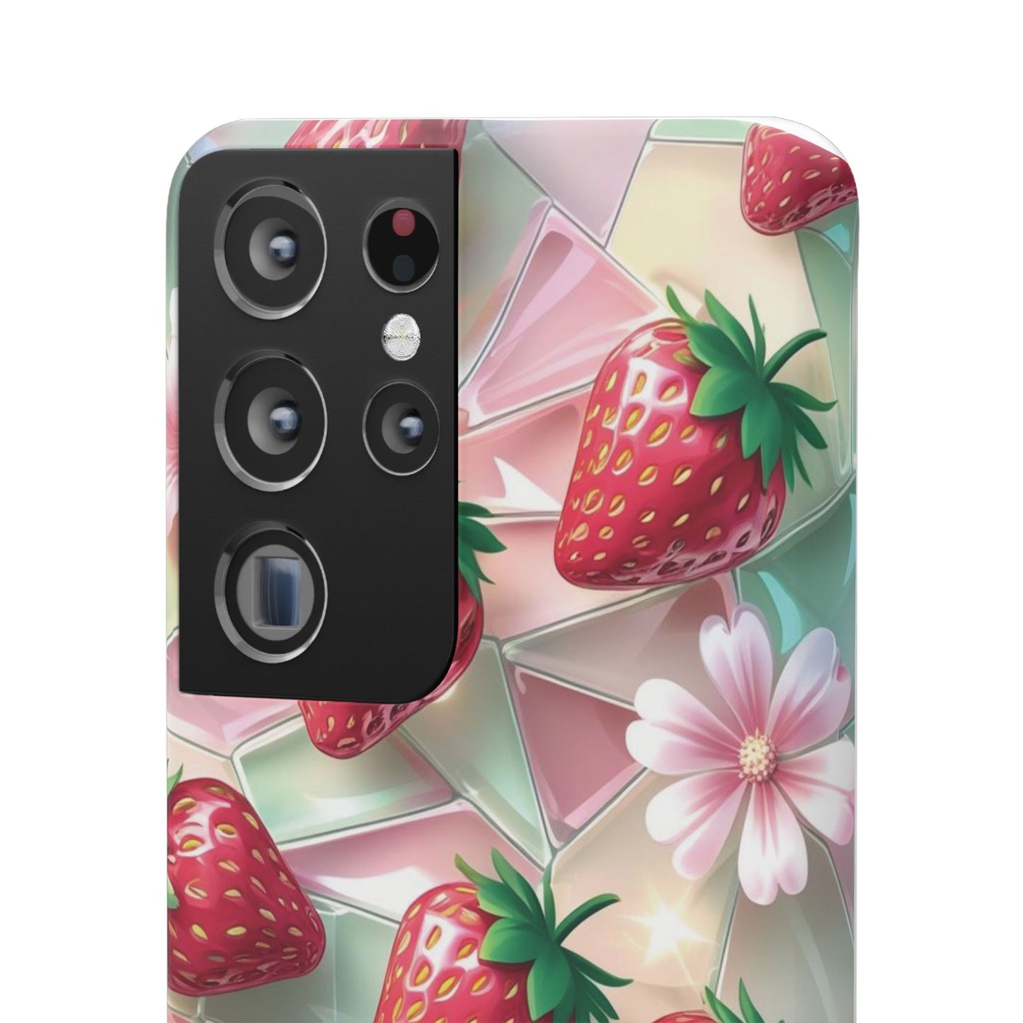 Snap Case Samsung Handyhülle - 3D Effekt Erdbeeren