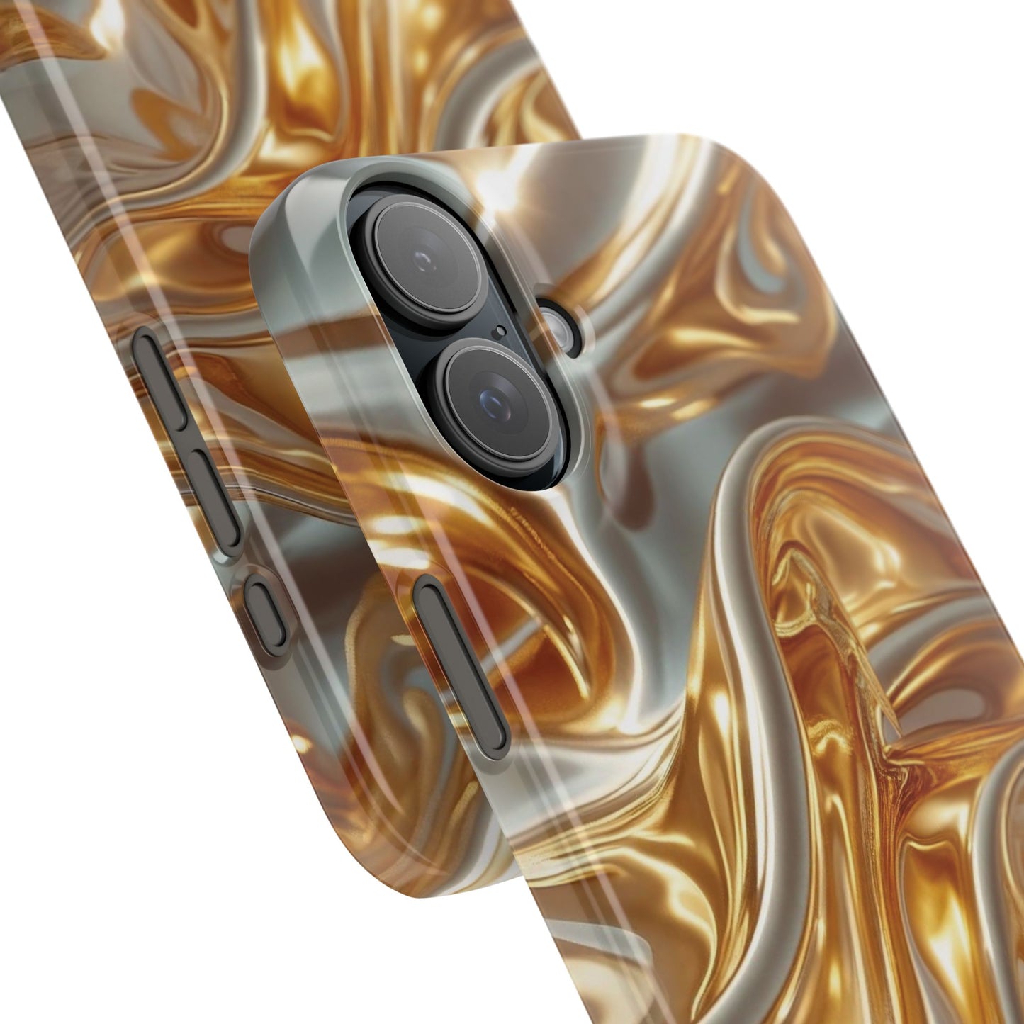 Snap Case iPhone Handyhülle – Gold Dynamic Liquid 3D Effekt