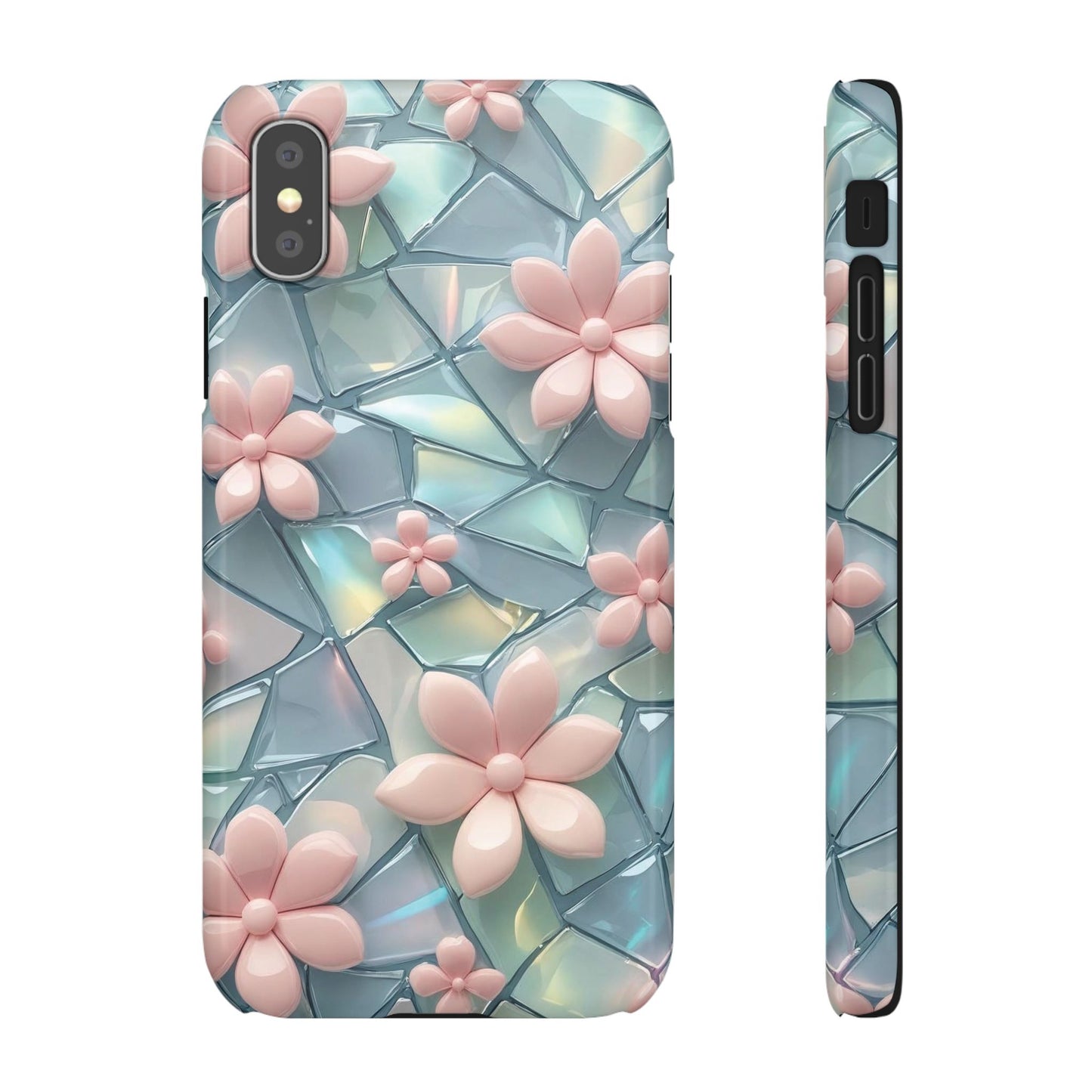 Snap Case Elegante Florale iPhone Handyhülle mit 3D-Effekt