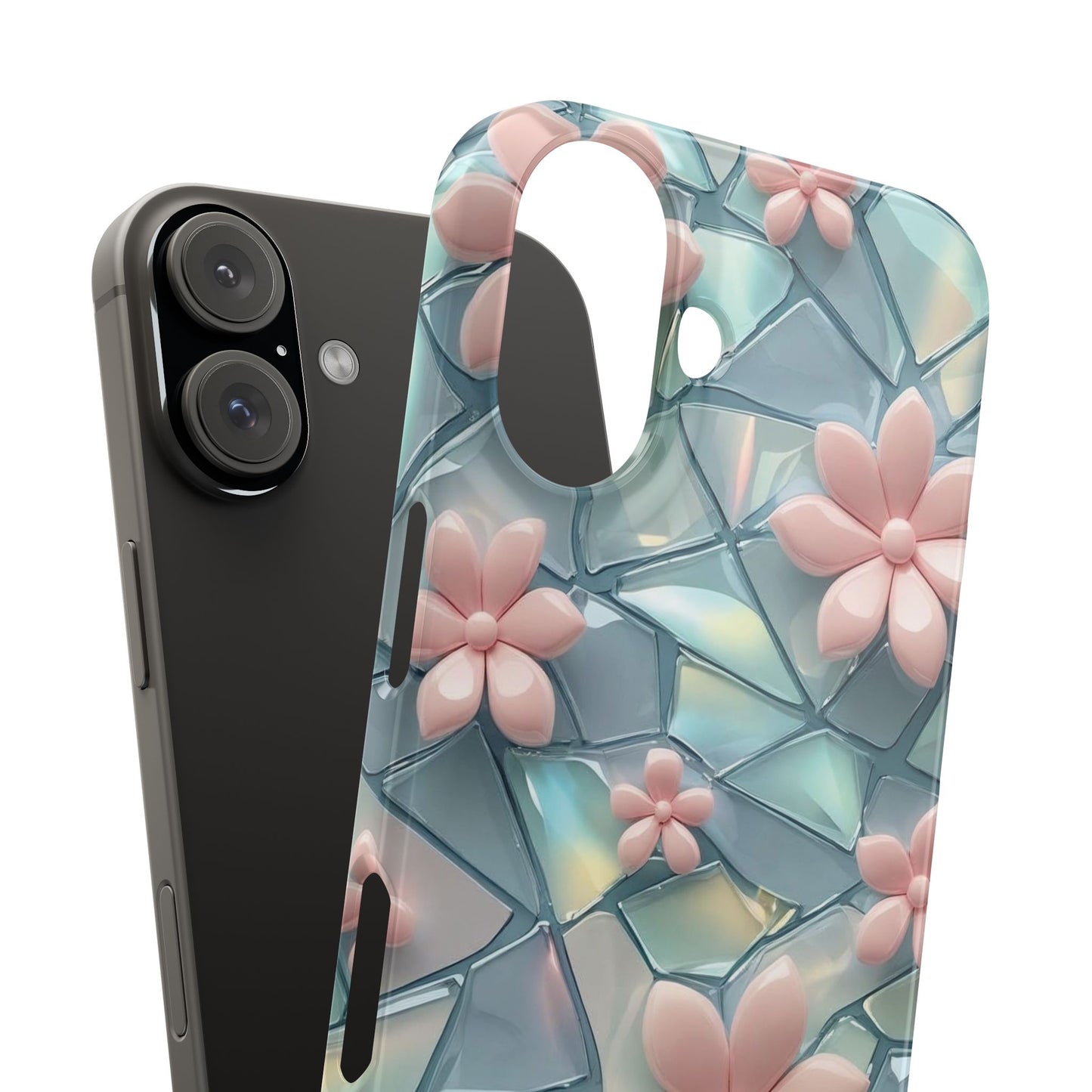 Snap Case Elegante Florale iPhone Handyhülle mit 3D-Effekt