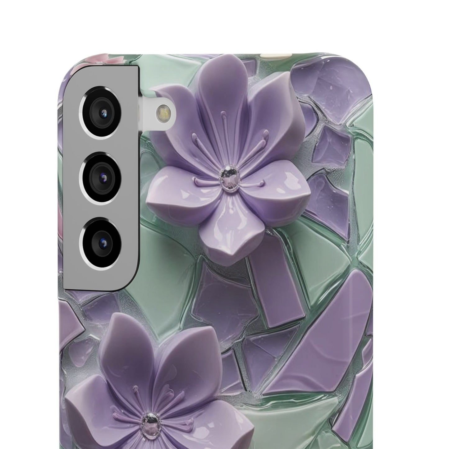 Snap Case Elegante Florale Samsung Handyhülle mit 3D-Effekt