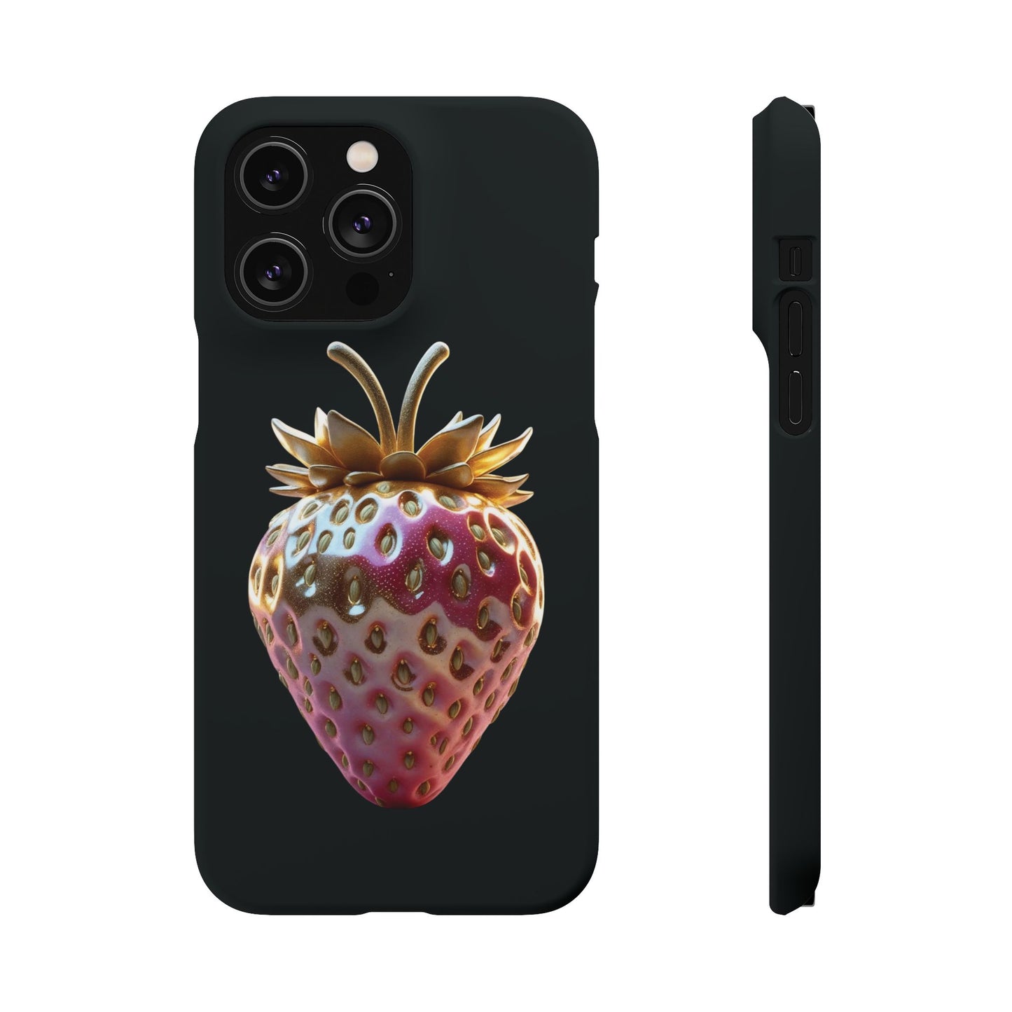 Snap Case iPhone Handyhülle - 3D Effekt Erdbeeren