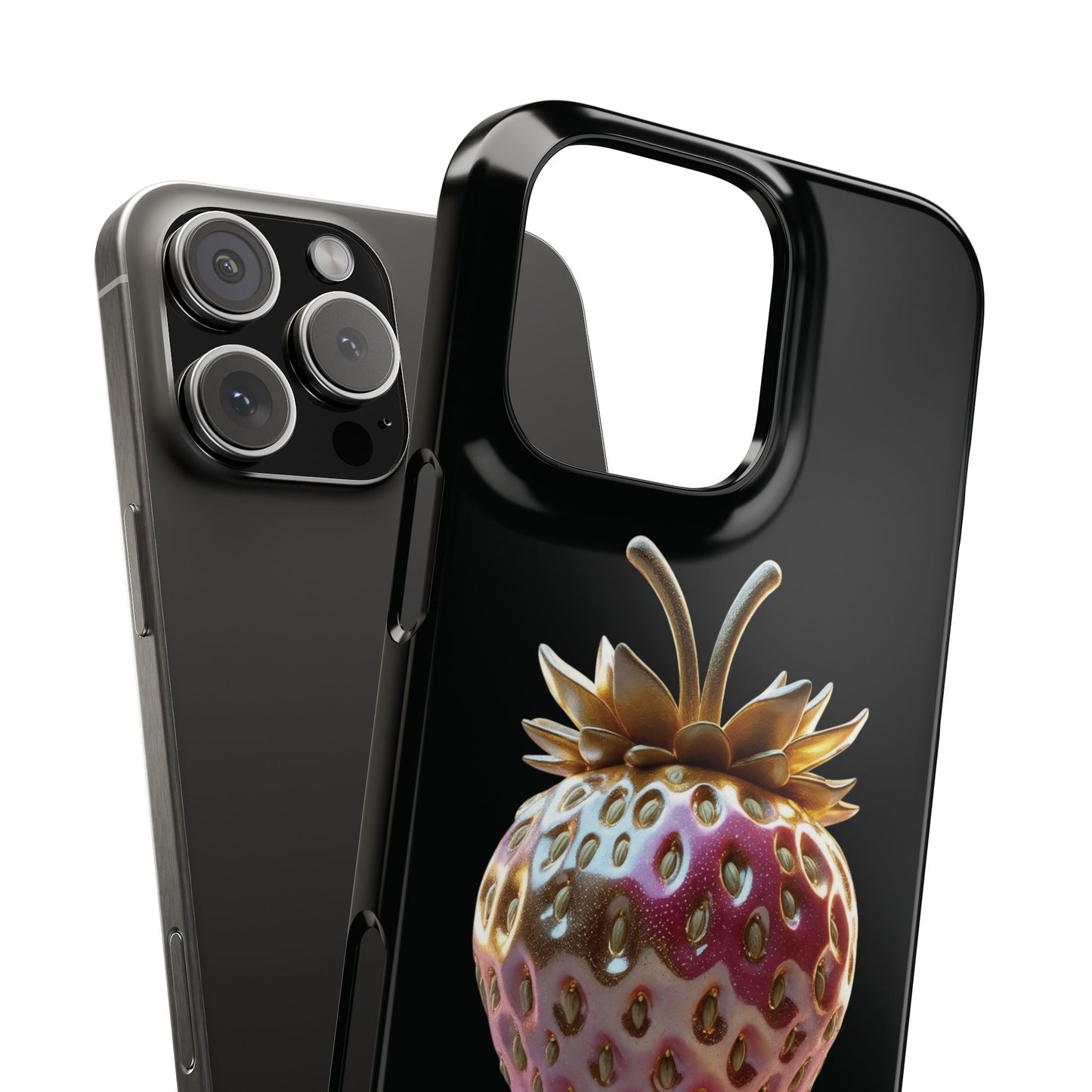 Snap Case iPhone Handyhülle - 3D Effekt Erdbeeren
