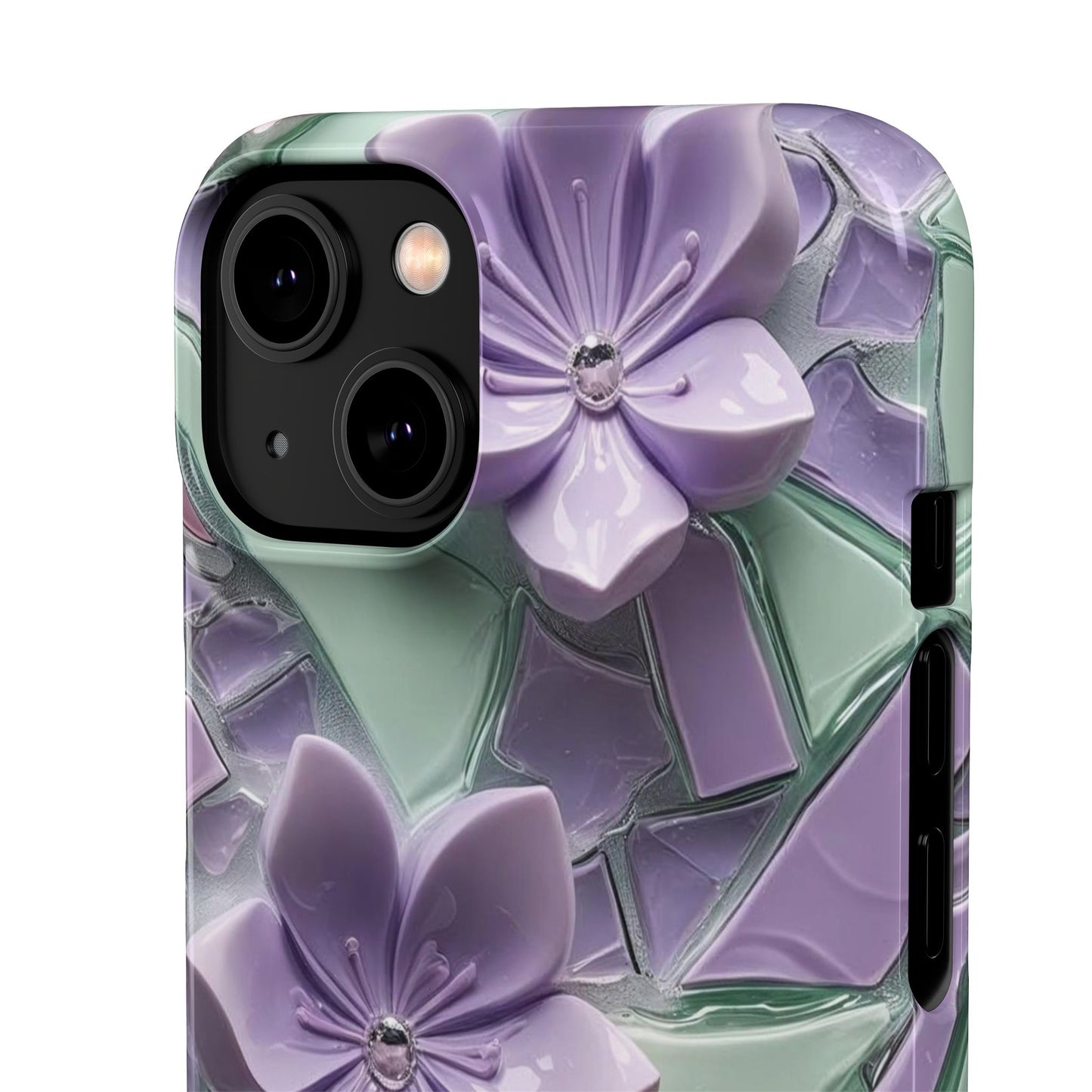Snap Case Elegante Florale iPhone Handyhülle mit 3D-Effekt