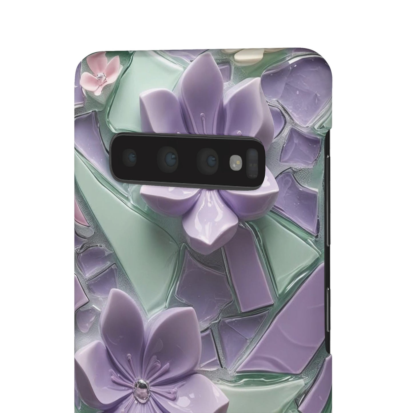 Snap Case Elegante Florale Samsung Handyhülle mit 3D-Effekt