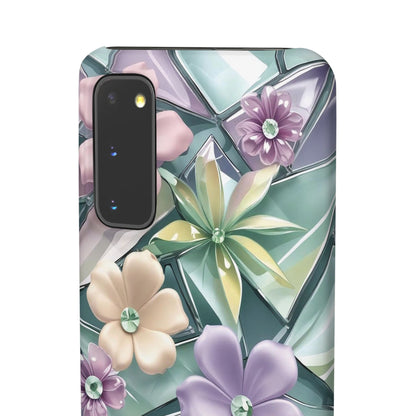 Snap Case Elegante Florale Samsung Handyhülle mit 3D-Effekt