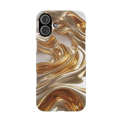 Snap Case iPhone Handyhülle – Gold Dynamic Liquid 3D Effekt