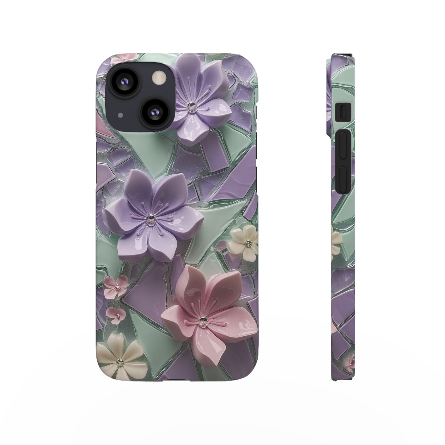 Snap Case Elegante Florale iPhone Handyhülle mit 3D-Effekt