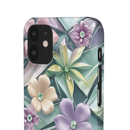Snap Case Elegante Florale iPhone Handyhülle mit 3D-Effekt
