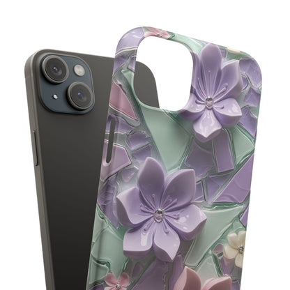 Snap Case Elegante Florale iPhone Handyhülle mit 3D-Effekt