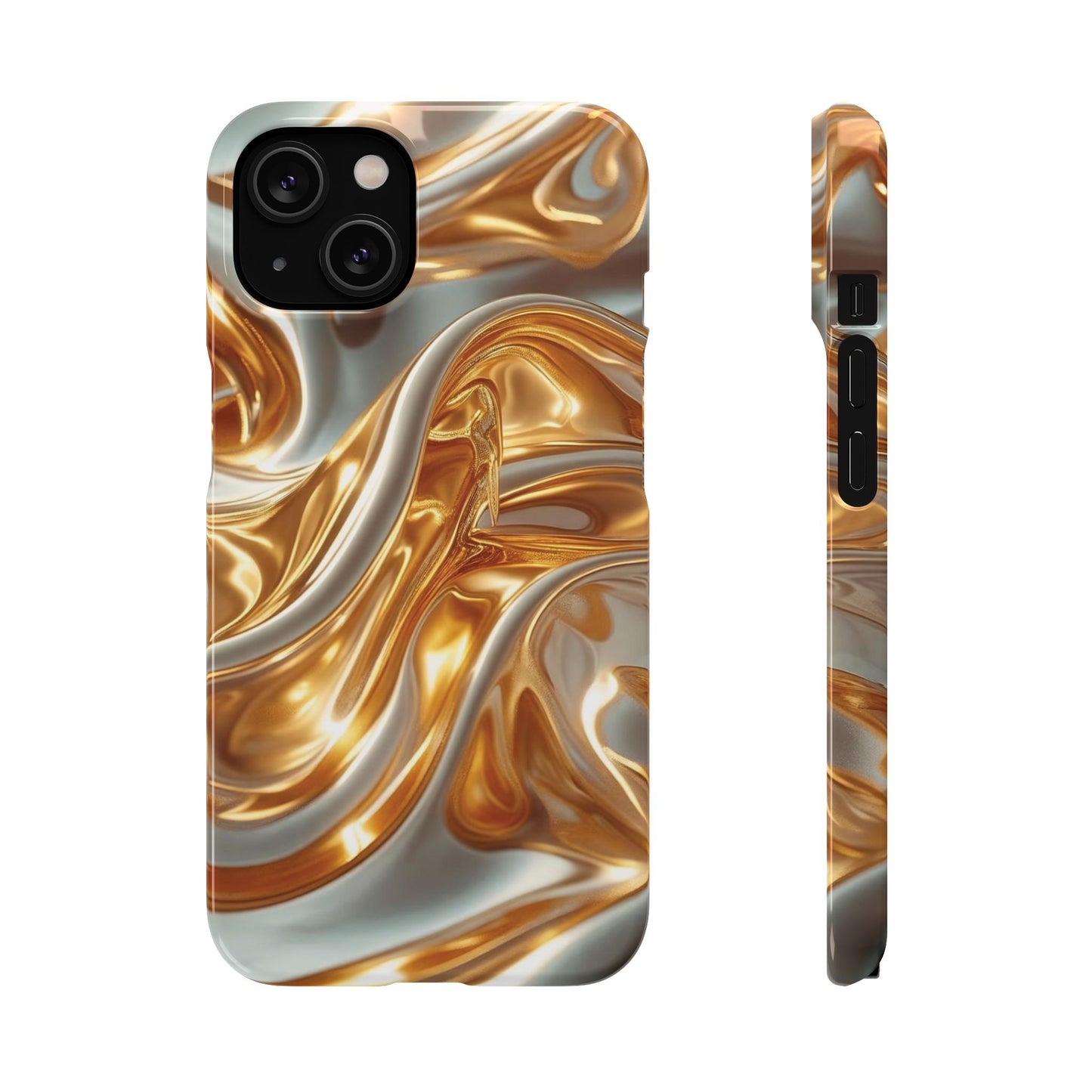 Snap Case iPhone Handyhülle – Gold Dynamic Liquid 3D Effekt