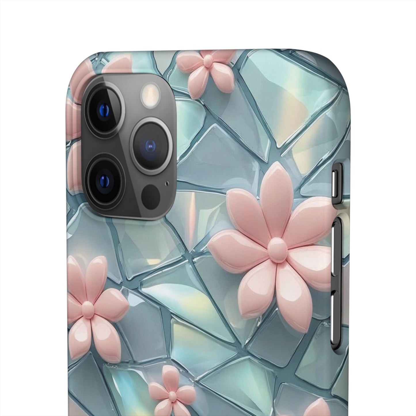 Snap Case Elegante Florale iPhone Handyhülle mit 3D-Effekt