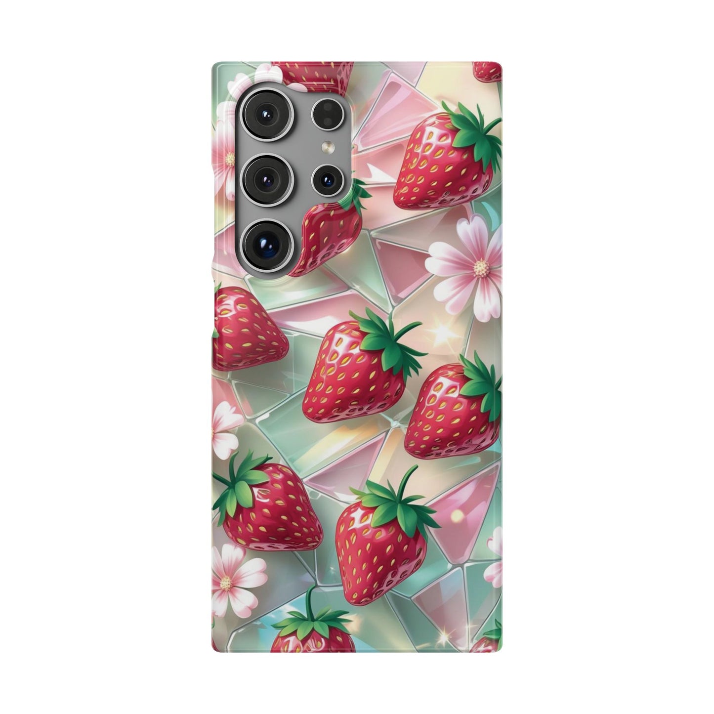 Snap Case Samsung Handyhülle - 3D Effekt Erdbeeren