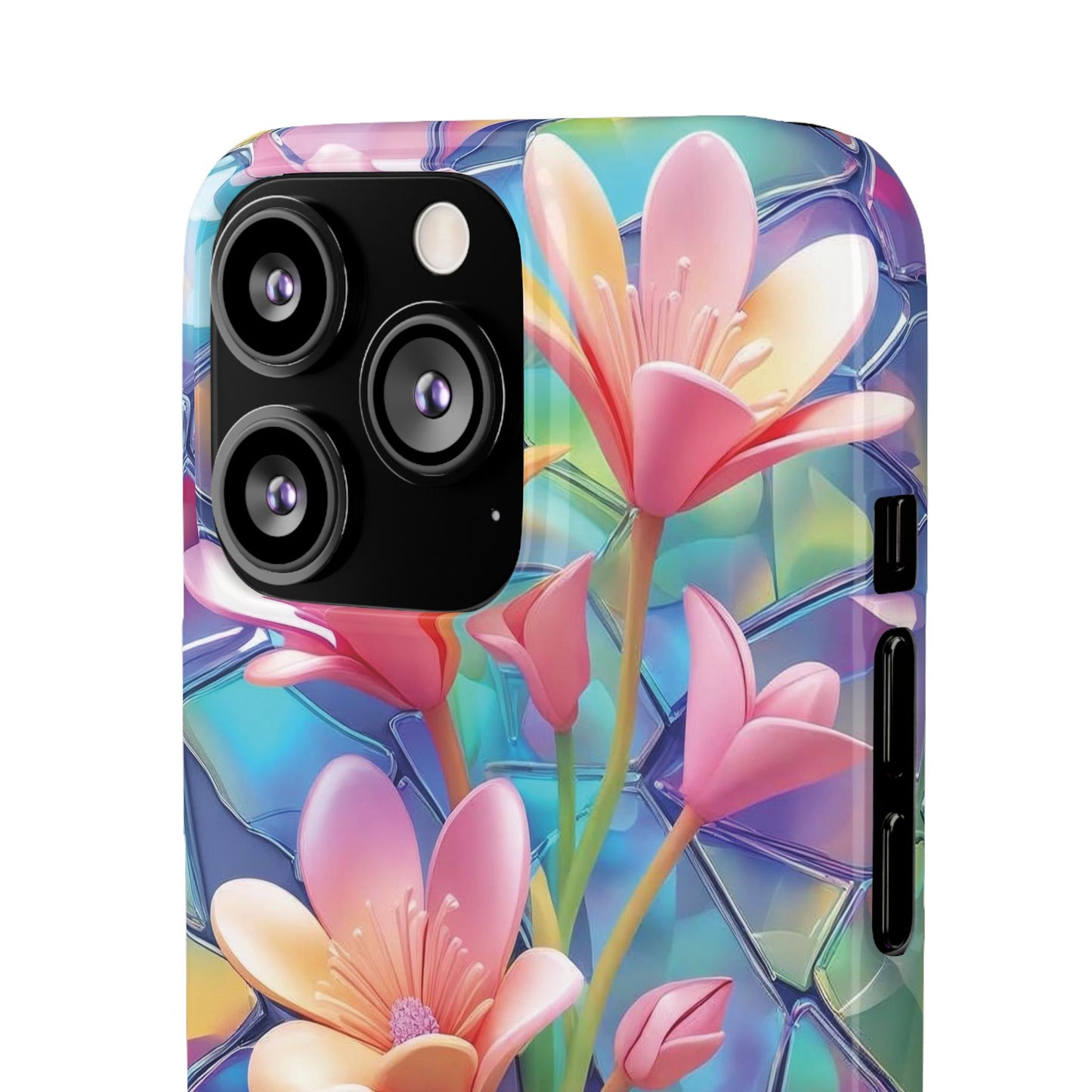 Snap Case Elegante Florale iPhone Handyhülle mit 3D-Effekt