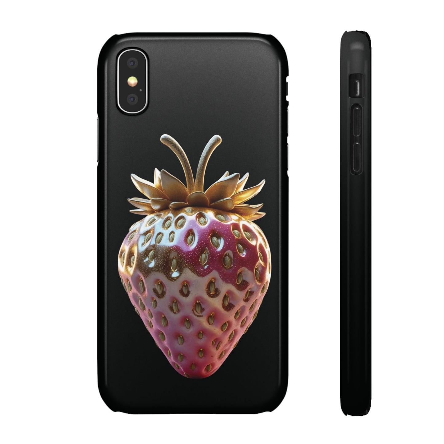 Snap Case iPhone Handyhülle - 3D Effekt Erdbeeren