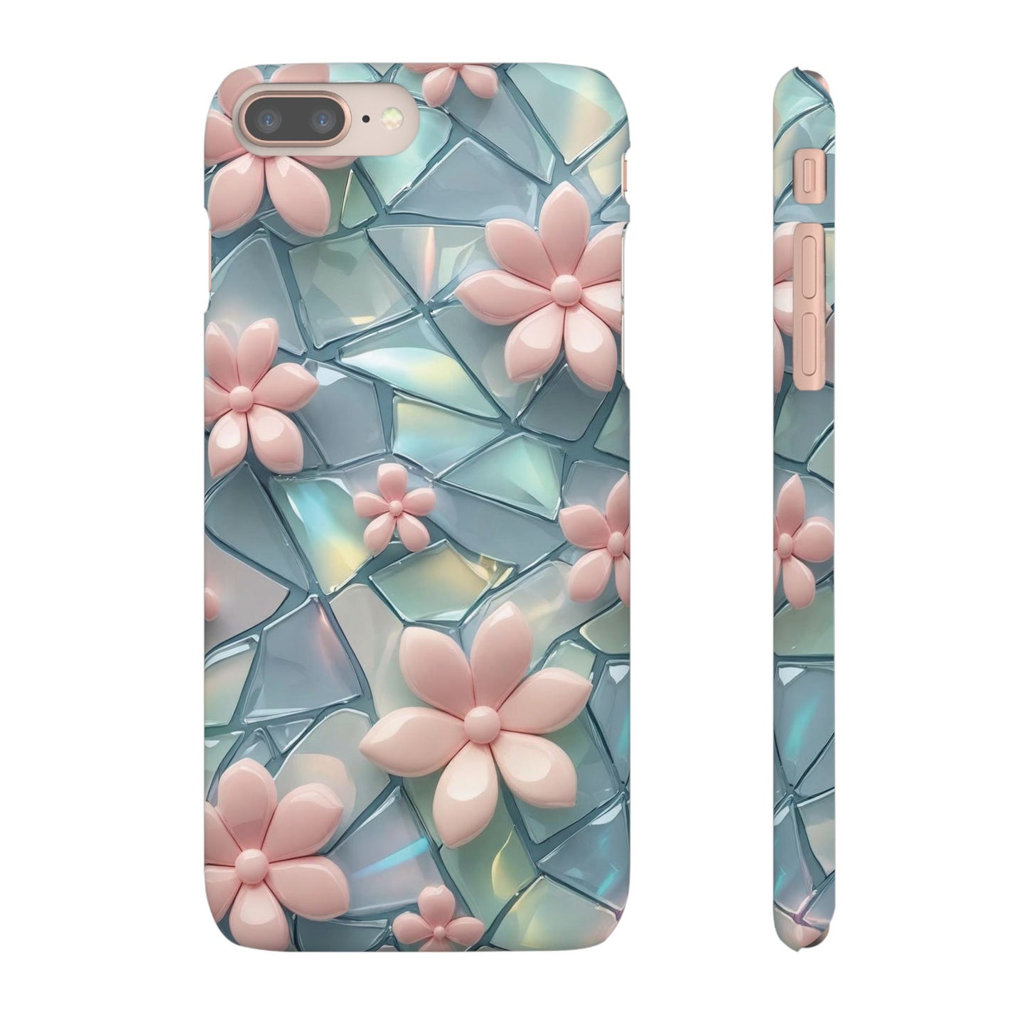 Snap Case Elegante Florale iPhone Handyhülle mit 3D-Effekt