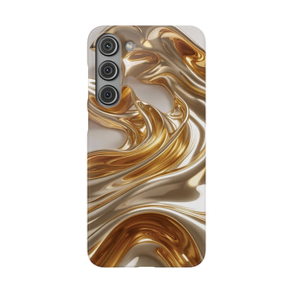 Snap Case Samsung Handyhülle – Gold Dynamic Liquid 3D Effekt