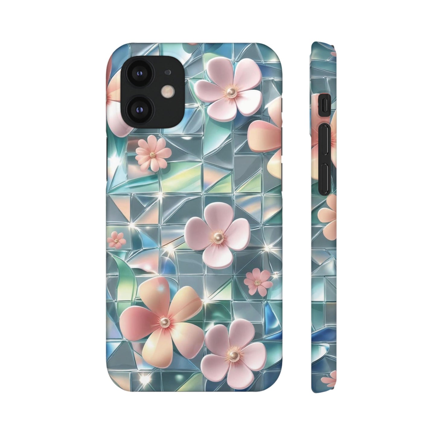 Snap Case iPhone Handyhülle mit 3D-Effekt Blumenmuster