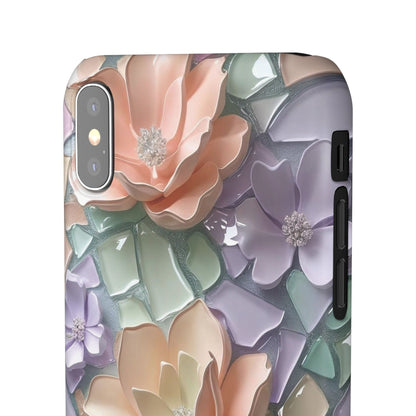 Snap Case Elegante Florale iPhone Handyhülle mit 3D-Effekt