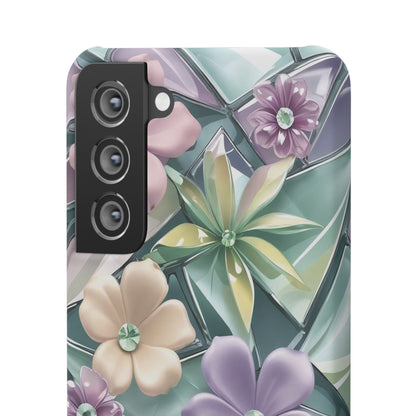 Snap Case Elegante Florale Samsung Handyhülle mit 3D-Effekt