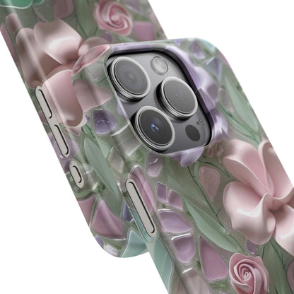 Snap Case Elegante Florale iPhone Handyhülle mit 3D-Effekt