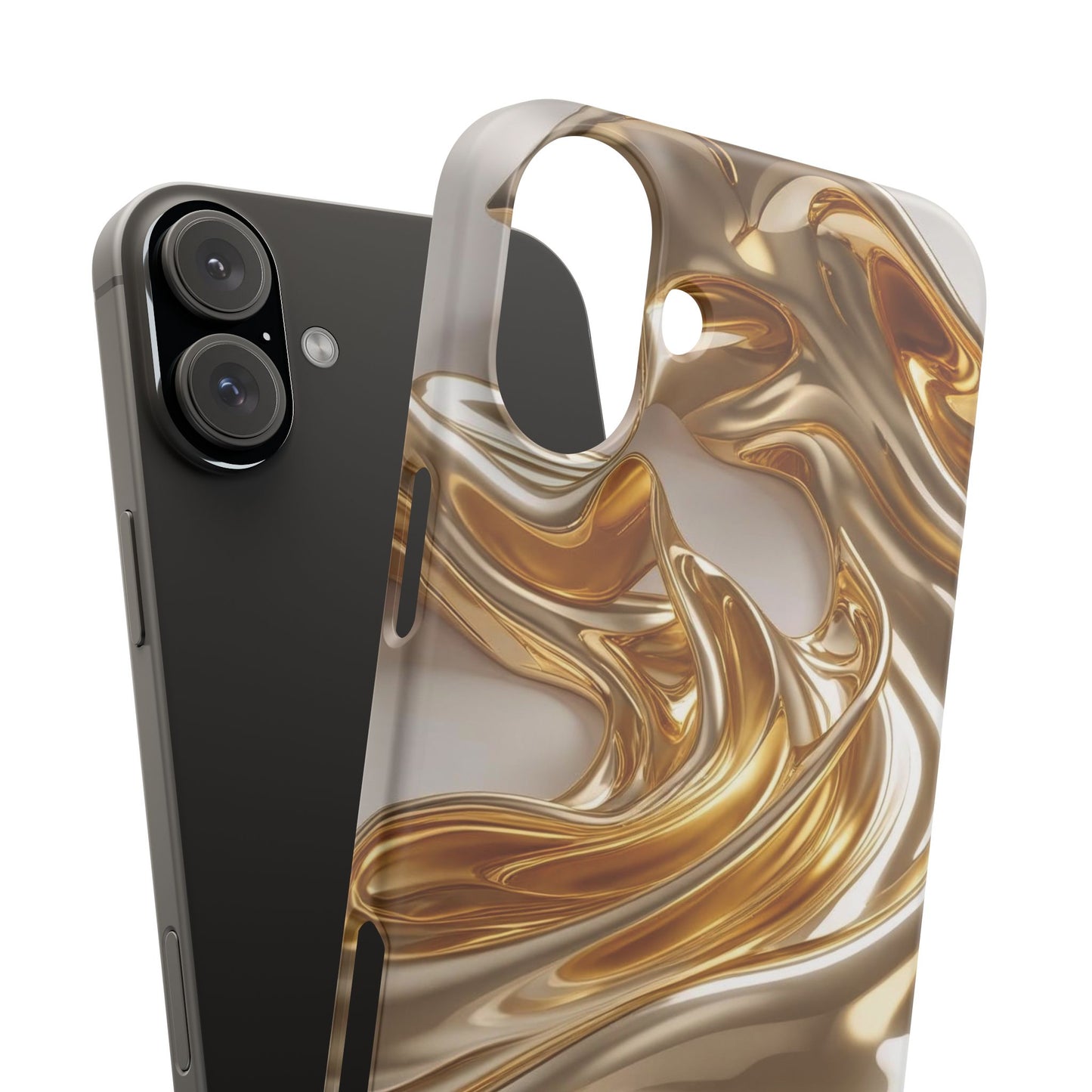 Snap Case iPhone Handyhülle – Gold Dynamic Liquid 3D Effekt