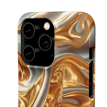 Snap Case iPhone Handyhülle – Gold Dynamic Liquid 3D Effekt