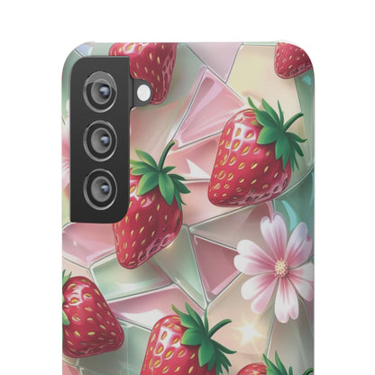 Snap Case Samsung Handyhülle - 3D Effekt Erdbeeren