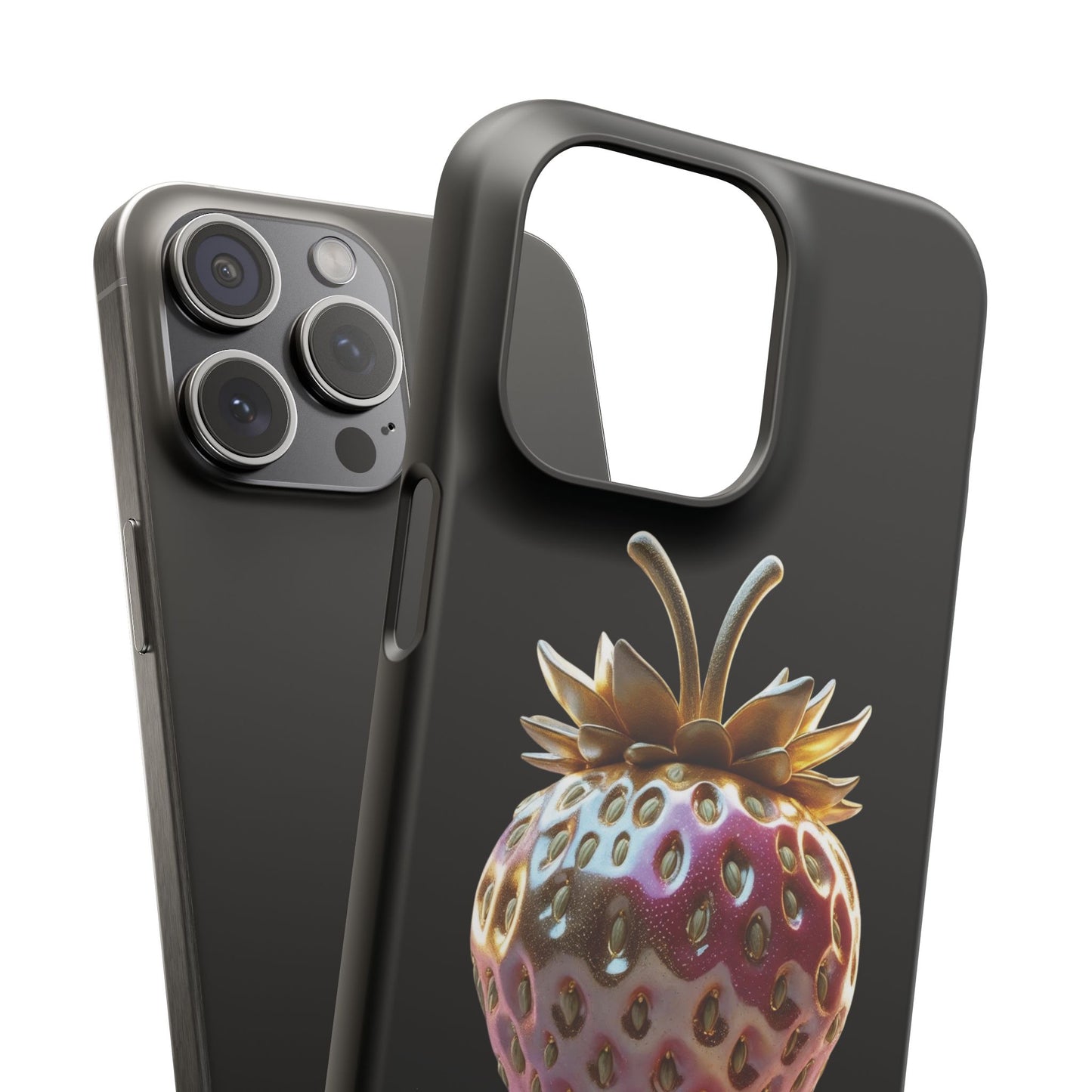 Snap Case iPhone Handyhülle - 3D Effekt Erdbeeren