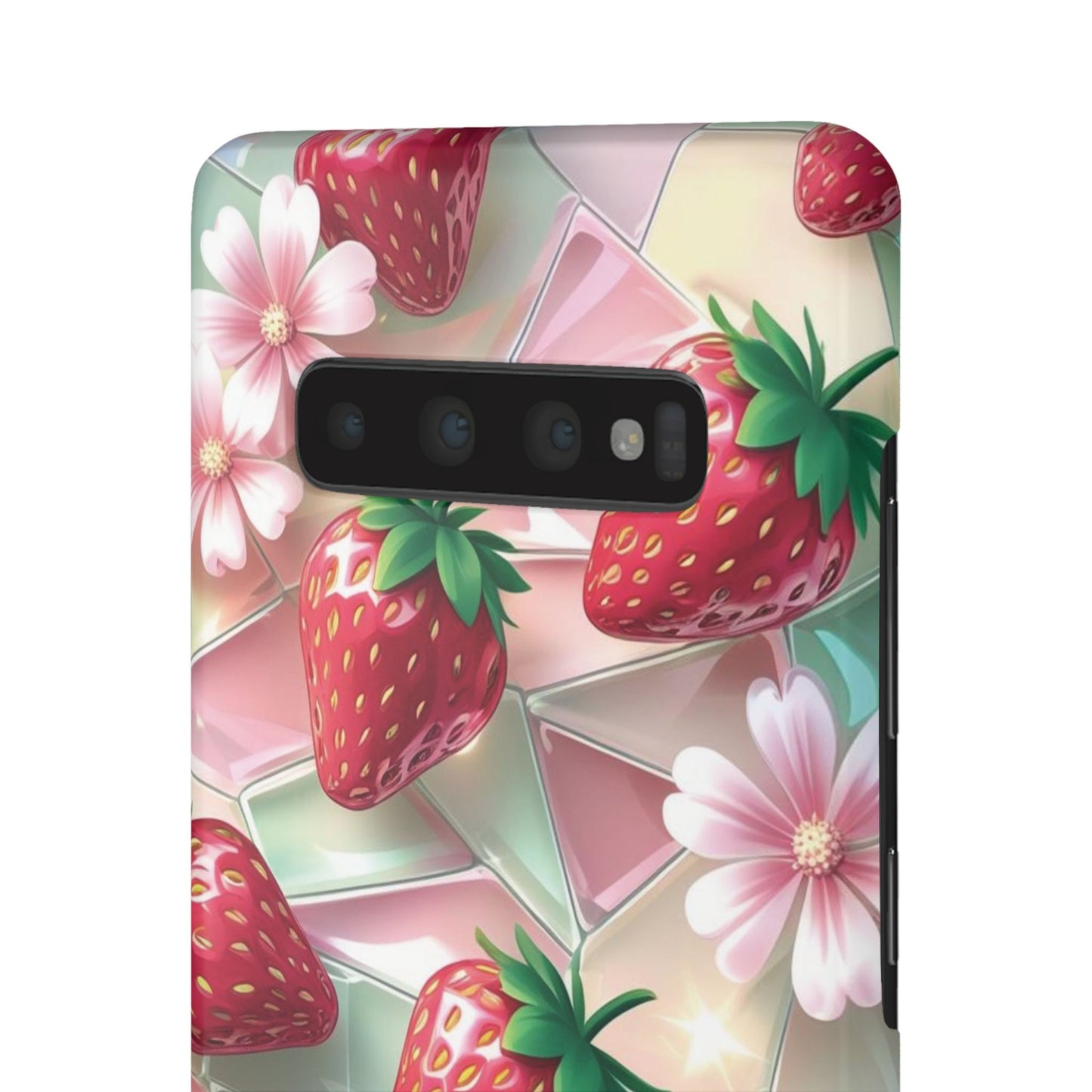 Snap Case Samsung Handyhülle - 3D Effekt Erdbeeren