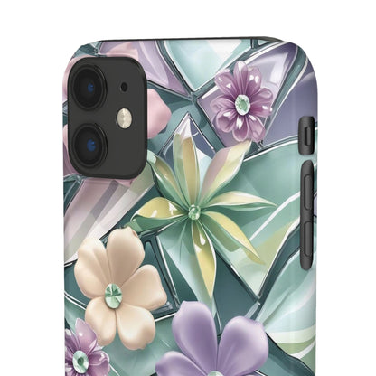 Snap Case Elegante Florale iPhone Handyhülle mit 3D-Effekt