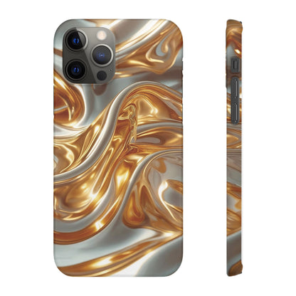 Snap Case iPhone Handyhülle – Gold Dynamic Liquid 3D Effekt