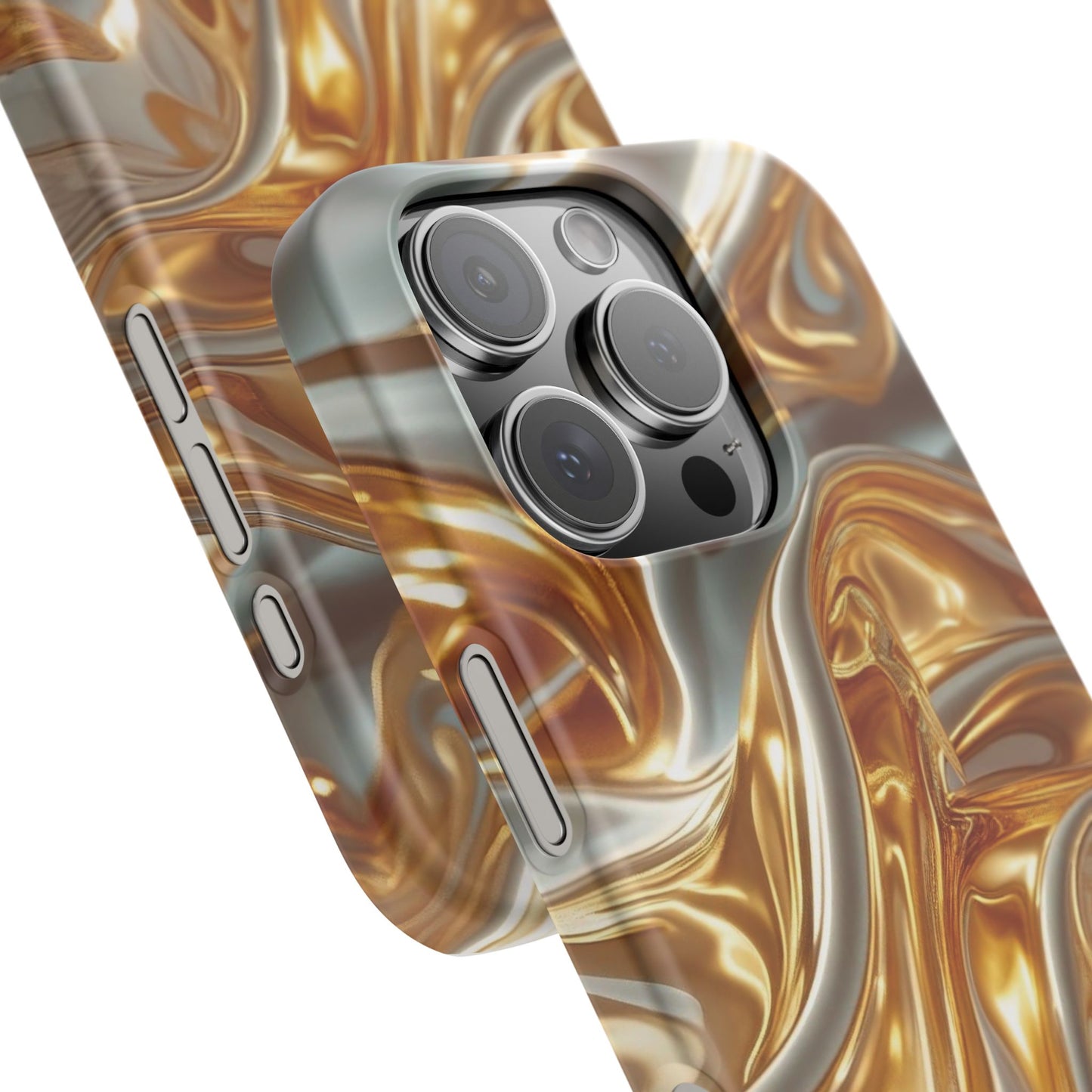Snap Case iPhone Handyhülle – Gold Dynamic Liquid 3D Effekt