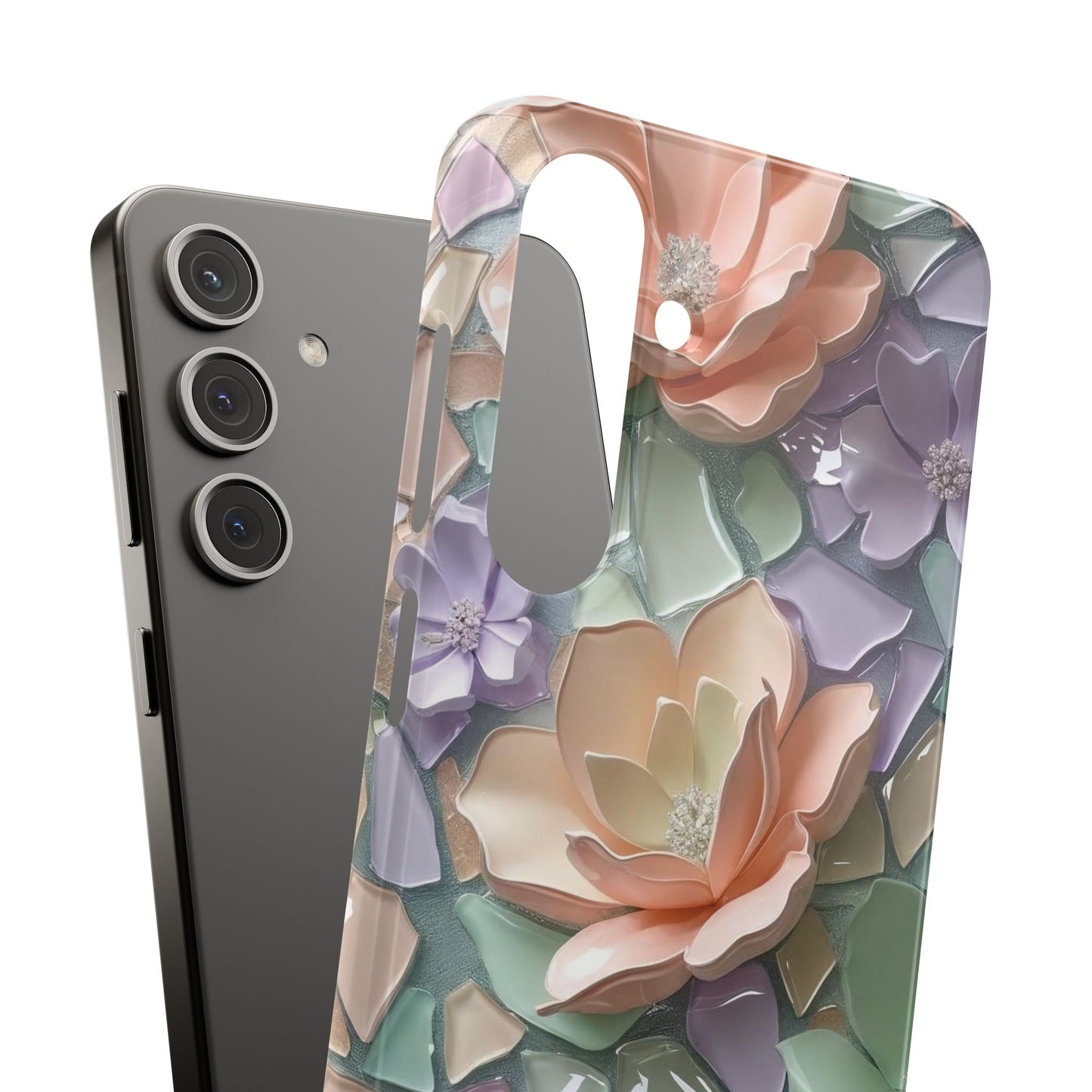 Snap Case Samsung Handyhülle mit 3D-Effekt, Blumenmuster