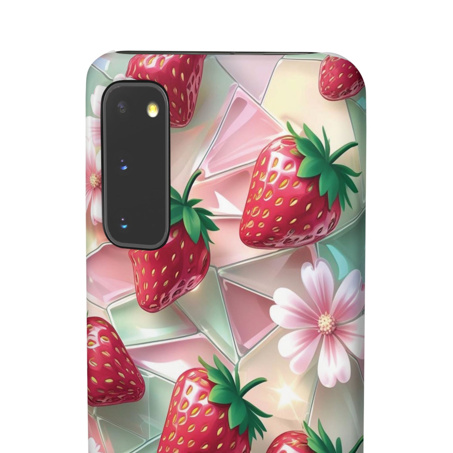 Snap Case Samsung Handyhülle - 3D Effekt Erdbeeren