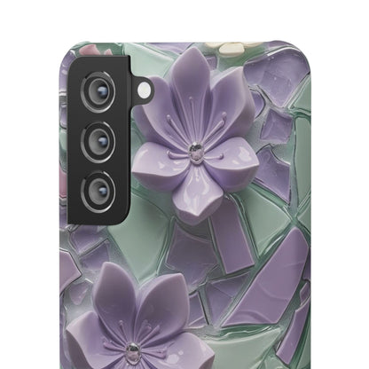 Snap Case Elegante Florale Samsung Handyhülle mit 3D-Effekt