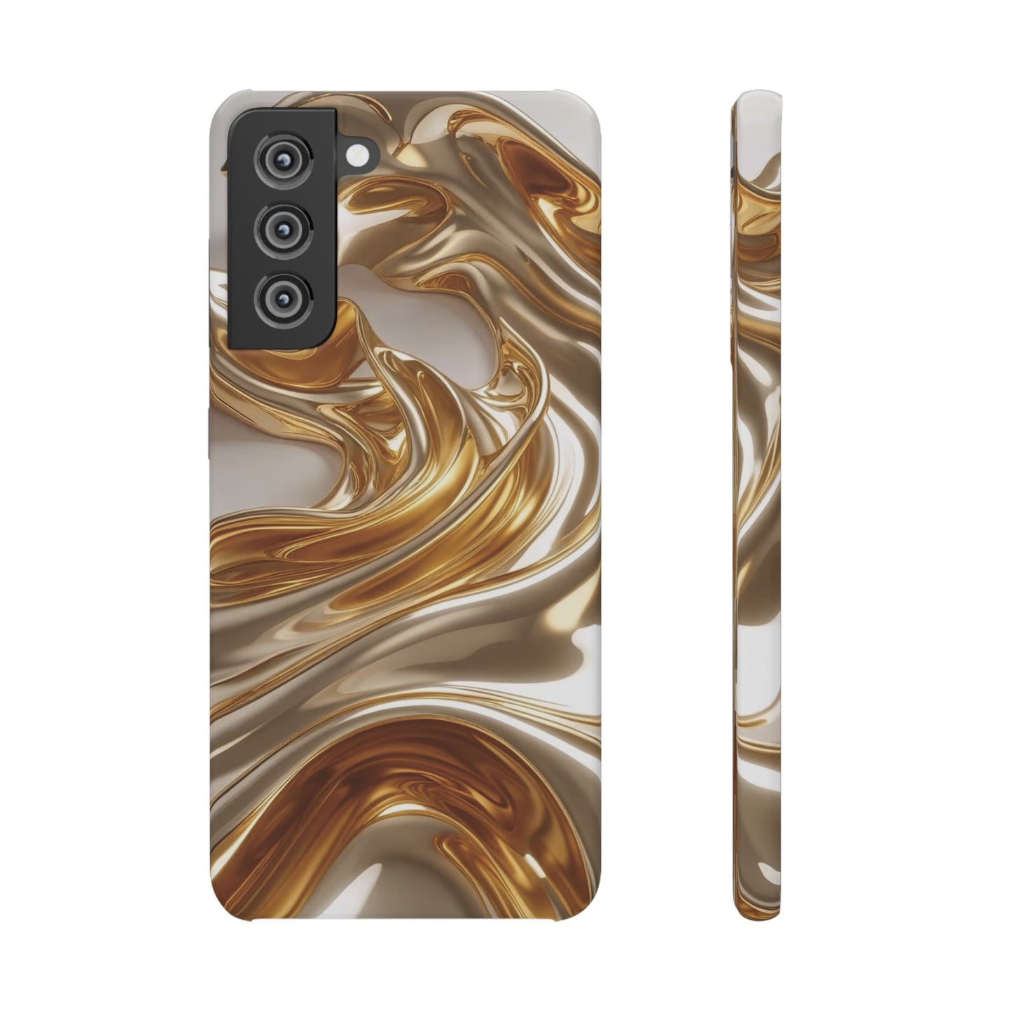 Snap Case Samsung Handyhülle – Gold Dynamic Liquid 3D Effekt