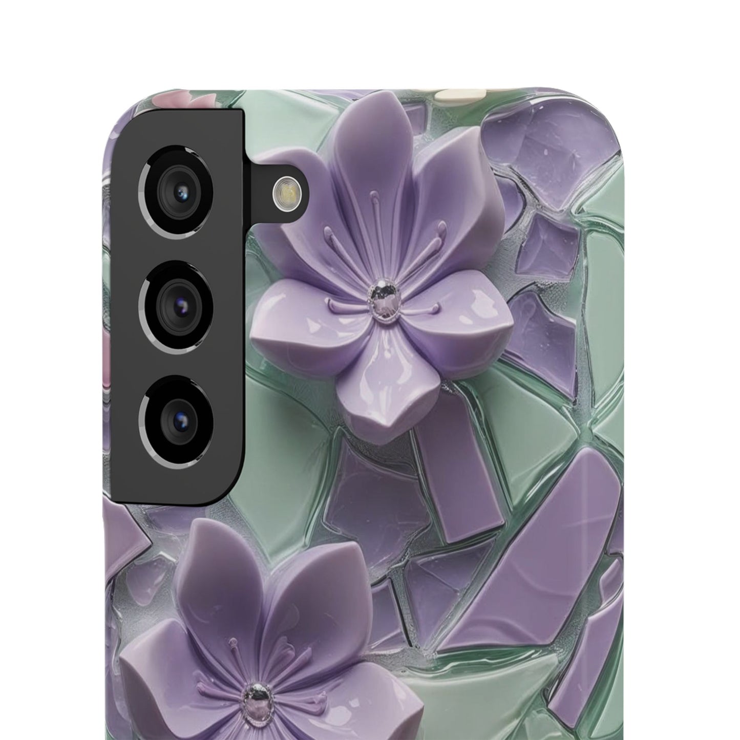 Snap Case Elegante Florale Samsung Handyhülle mit 3D-Effekt