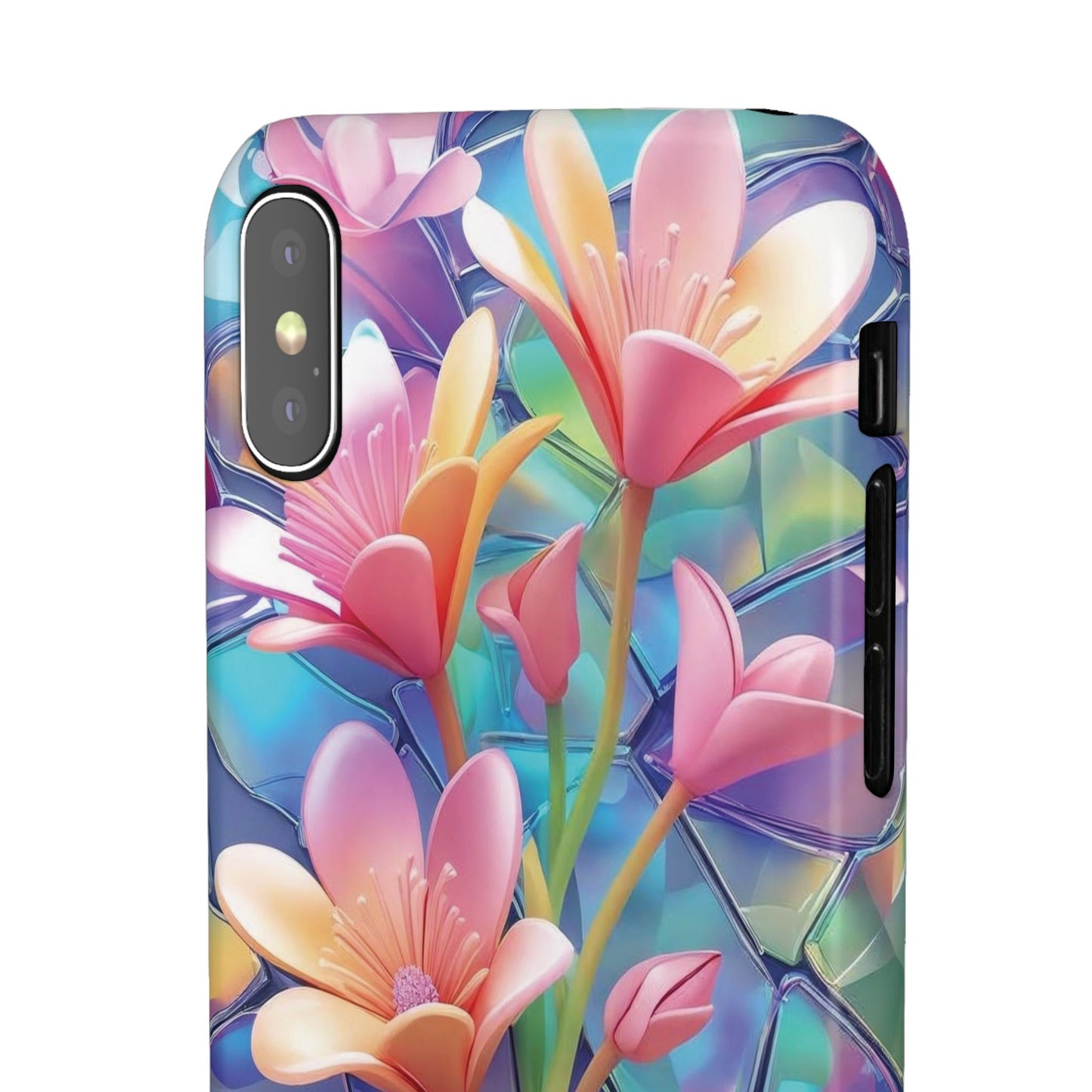 Snap Case Elegante Florale iPhone Handyhülle mit 3D-Effekt