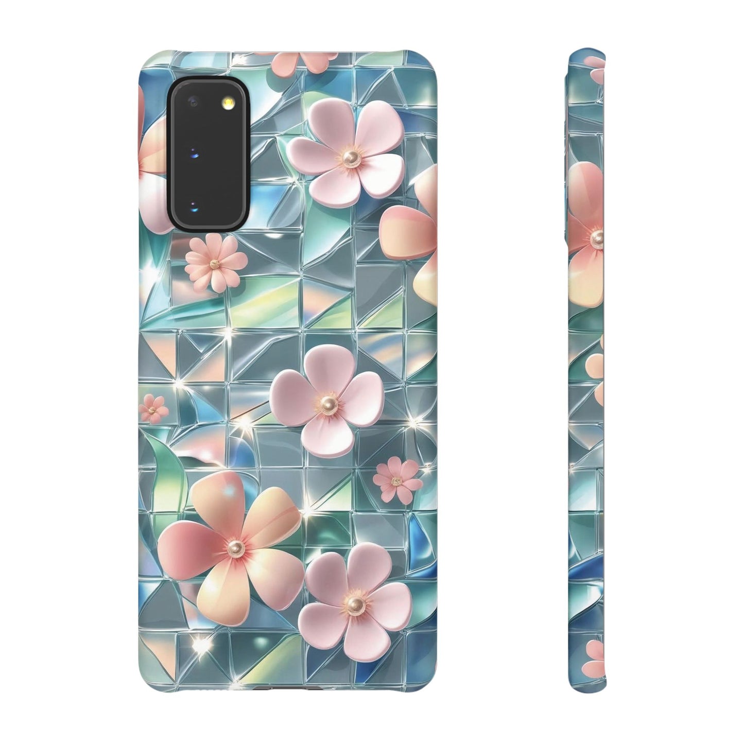 Snap Case Samsung Handyhülle mit 3D-Effekt und Blumenmuster