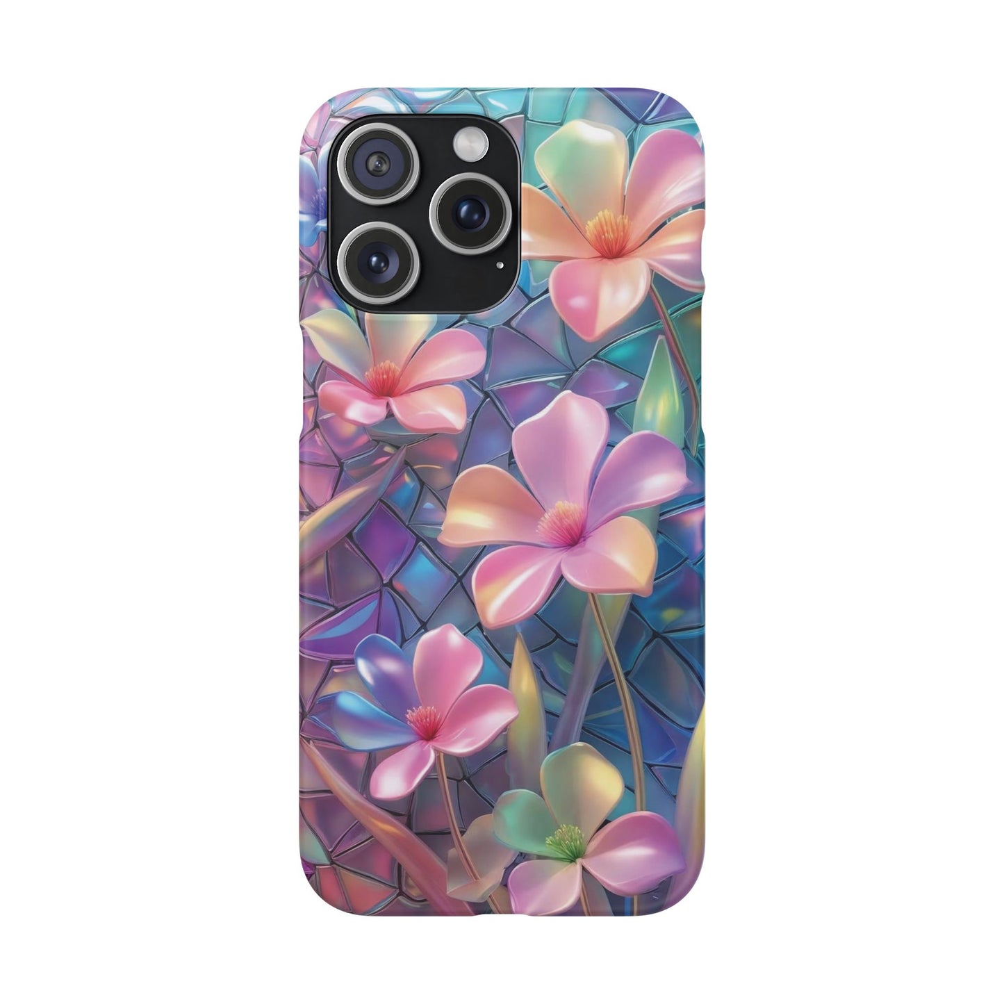 Snap Case Elegante Florale iPhone Handyhülle mit 3D-Effekt